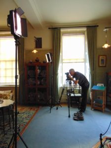 Taking photos in the Drawing Room at Standen.